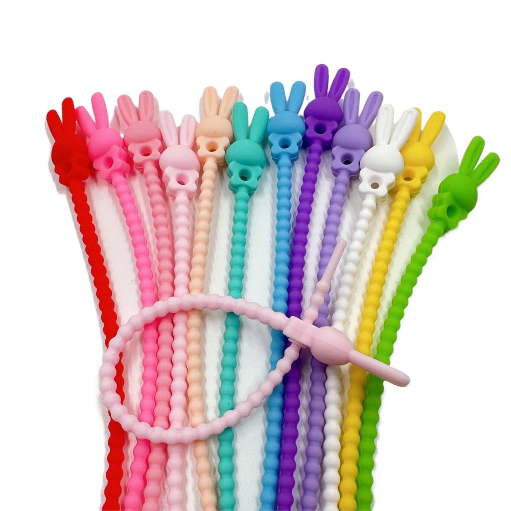 Cable Organizer Bag - 10 قطعة زهرة ستار سيليكون منظم