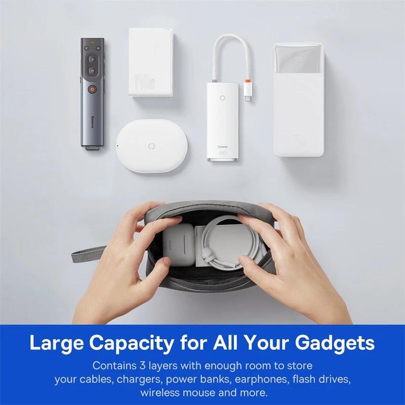 حقيبة سماعات أذن محمولة مقاومة - مراجعة Cable Organizer Bag وسعره