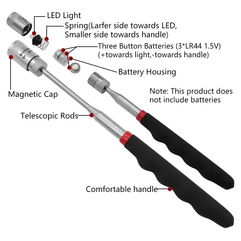 قلم مغناطيسي تلسكوبي مع ضوء LE - مراجعة Pen Holder Magnetic وسعره